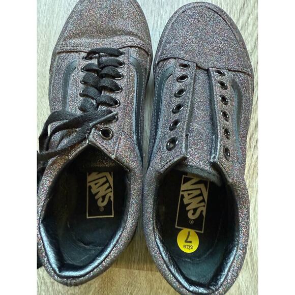 Vans Off the Wall Rainbow Glitter Purple/Black Shoes Men's 5.5 Women's 7.0 - Picture 7 of 10